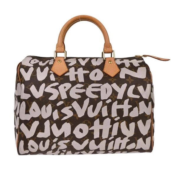 Louis Vuitton White Monogram Graffiti Speedy 30 Handbag - Picture 1 of 10